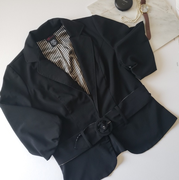 torrid Jackets & Blazers - Black belted 3/4 sleeve blazer